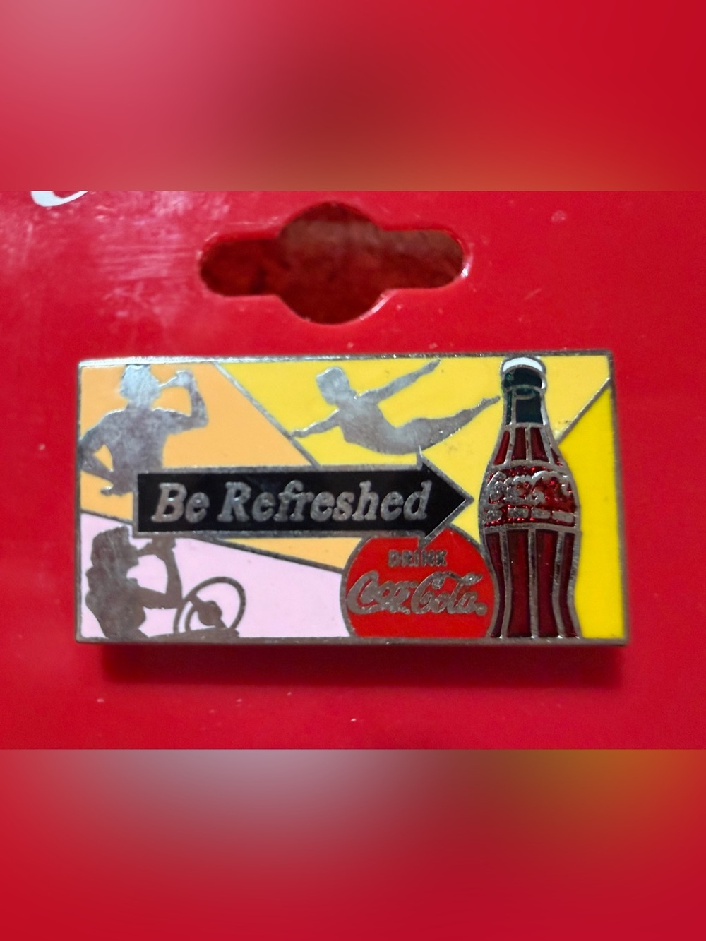 Vintage Coca-Cola Be Refreshed Coke Bottle Soda Collectible Enamel Lapel Pin